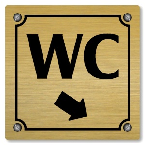 WC vpravo dolů, 148x148mm, zlatá, Kansas